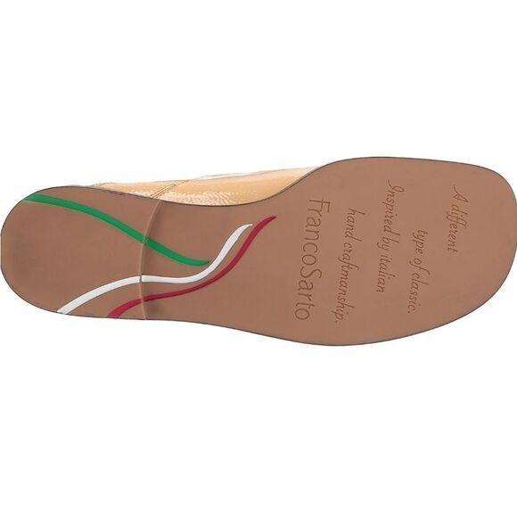 New Franco Sarto Women's Boccabling Loafer gold bar penny tan cream size 5.5 - Picture 3 of 8